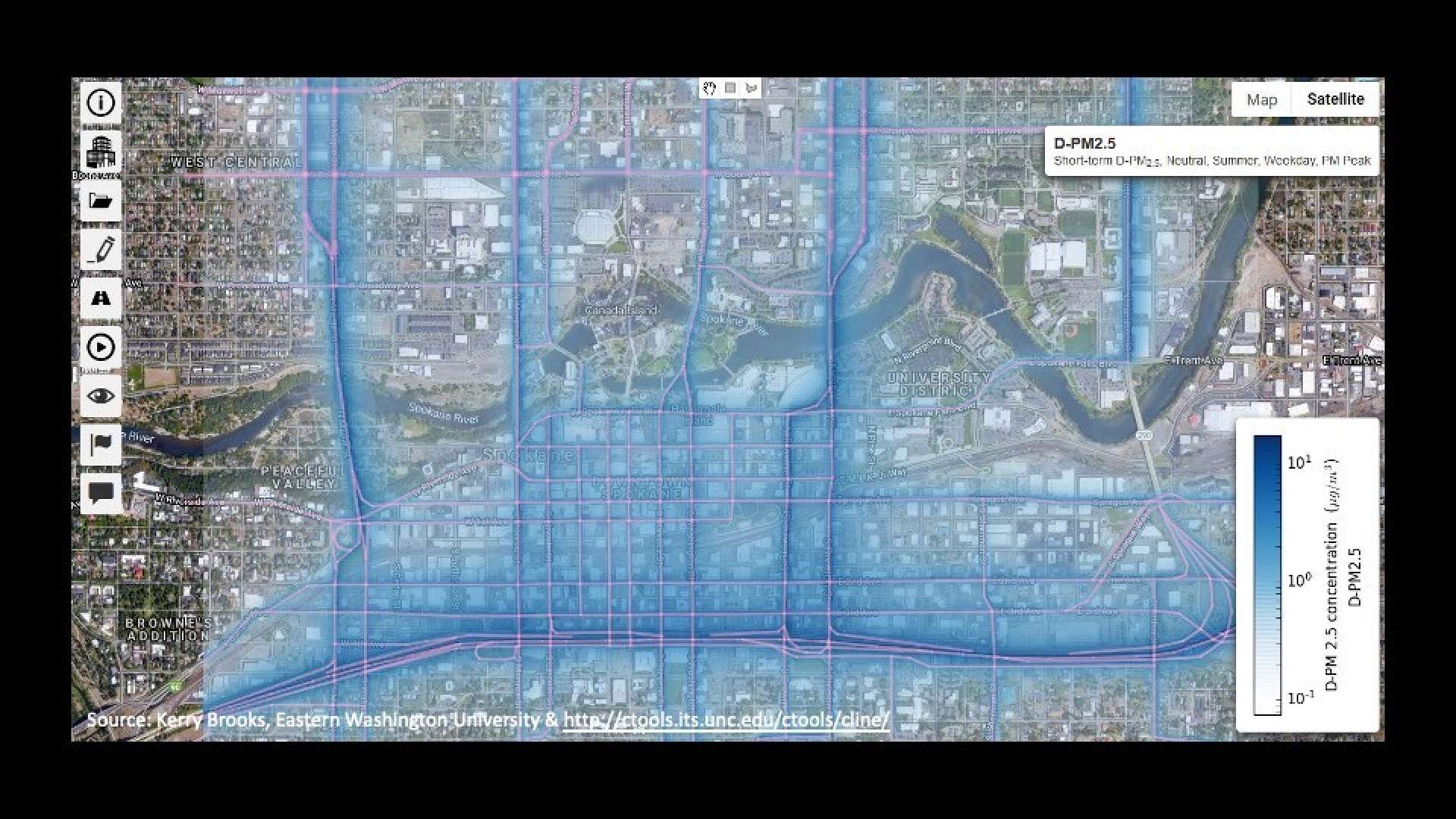 Spokane air pollution corridors & transportation