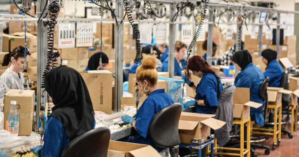 Women in a factory.